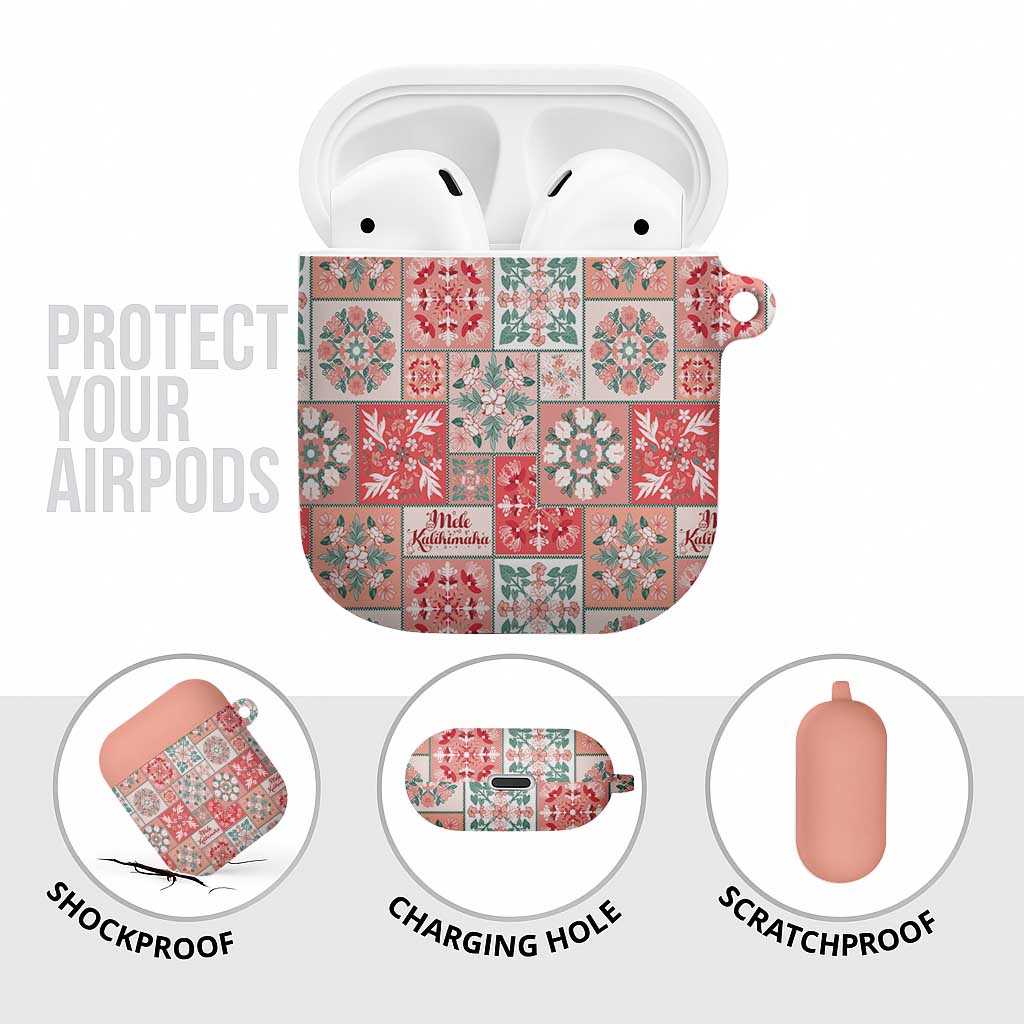 Mele Kalikimaka Hawaii Christmas AirPods Case Ulaula Seamless Floral Motif - Polynesian Pride