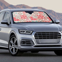 Mele Kalikimaka Hawaii Christmas Auto Sun Shade Ulaula Seamless Floral Motif - Polynesian Pride