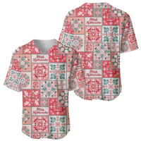 Mele Kalikimaka Hawaii Christmas Baseball Jersey Ulaula Seamless Floral Motif - Polynesian Pride