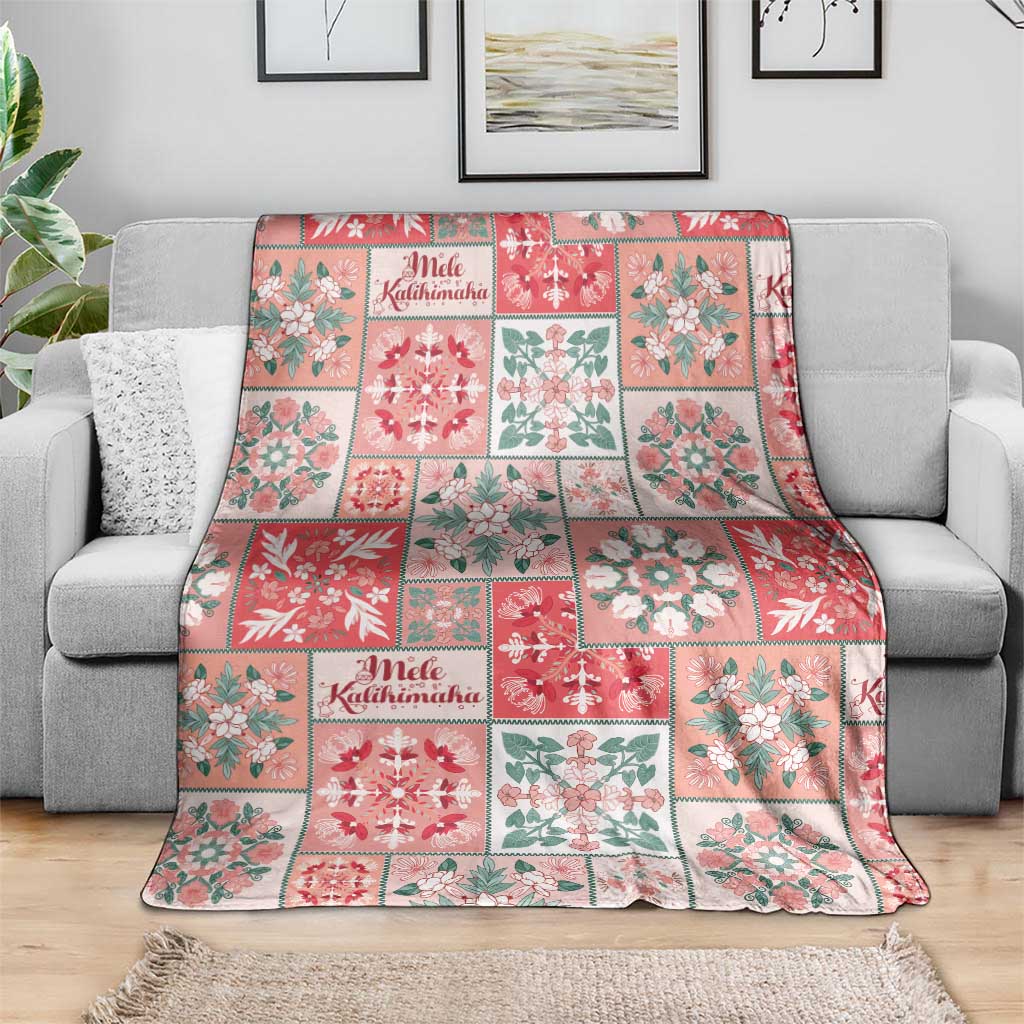 Mele Kalikimaka Hawaii Christmas Blanket Ulaula Seamless Floral Motif - Polynesian Pride