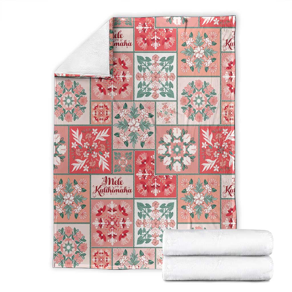 Mele Kalikimaka Hawaii Christmas Blanket Ulaula Seamless Floral Motif - Polynesian Pride