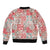 Mele Kalikimaka Hawaii Christmas Bomber Jacket Ulaula Seamless Floral Motif - Polynesian Pride