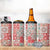 Mele Kalikimaka Hawaii Christmas 4 in 1 Can Cooler Tumbler Ulaula Seamless Floral Motif - Polynesian Pride