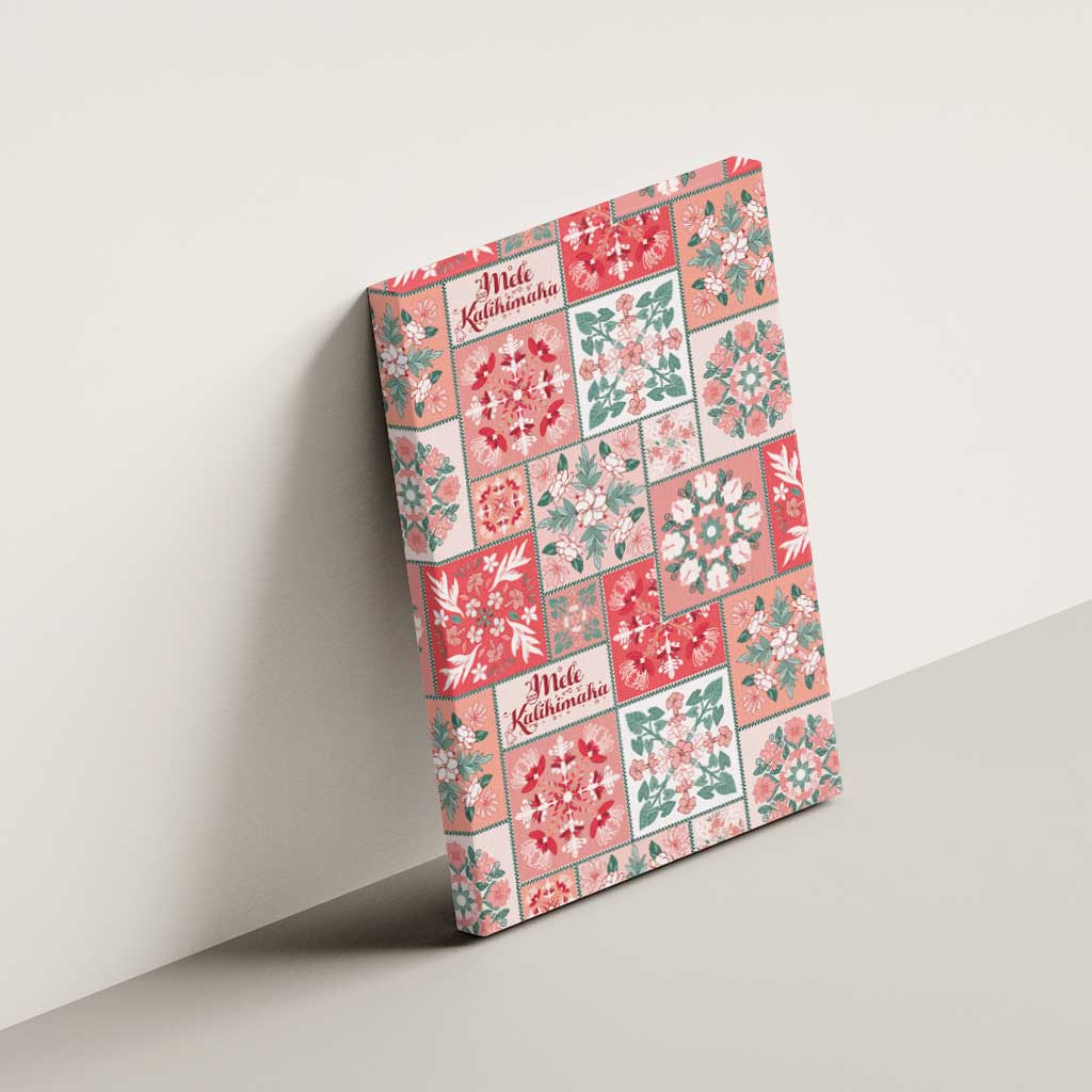 Mele Kalikimaka Hawaii Christmas Canvas Wall Art Ulaula Seamless Floral Motif - Polynesian Pride