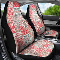 Mele Kalikimaka Hawaii Christmas Car Seat Cover Ulaula Seamless Floral Motif - Polynesian Pride