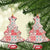 Mele Kalikimaka Hawaii Christmas Ceramic Ornament Ulaula Seamless Floral Motif - Polynesian Pride