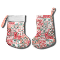 Mele Kalikimaka Hawaii Christmas Stocking Ulaula Seamless Floral Motif - Polynesian Pride