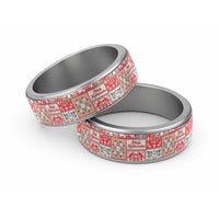 Mele Kalikimaka Hawaii Christmas Classic Ring Ulaula Seamless Floral Motif - Polynesian Pride