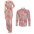 Mele Kalikimaka Hawaii Christmas Couples Matching Tank Maxi Dress and Long Sleeve Button Shirt Ulaula Seamless Floral Motif - Polynesian Pride