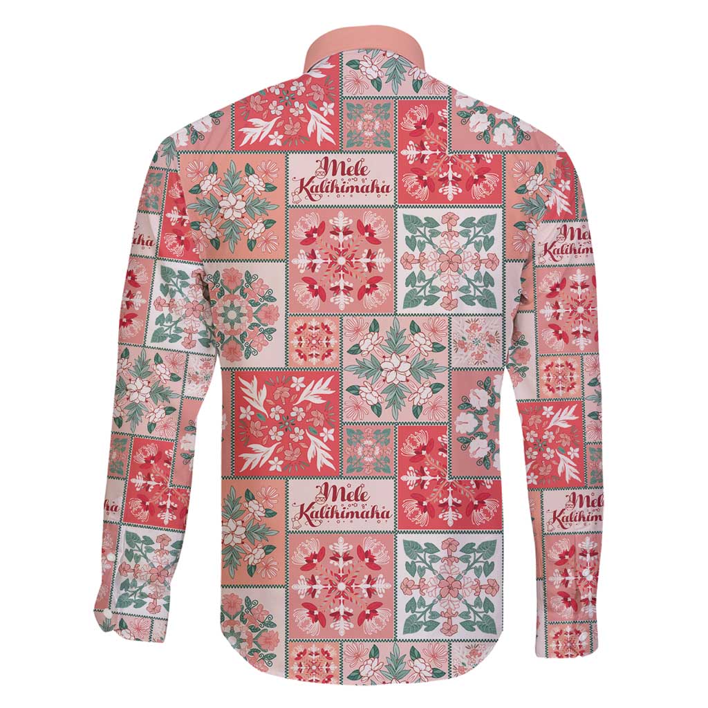 Mele Kalikimaka Hawaii Christmas Family Matching Long Sleeve Bodycon Dress and Hawaiian Shirt Ulaula Seamless Floral Motif - Polynesian Pride