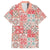 Mele Kalikimaka Hawaii Christmas Family Matching Off The Shoulder Long Sleeve Dress and Hawaiian Shirt Ulaula Seamless Floral Motif - Polynesian Pride