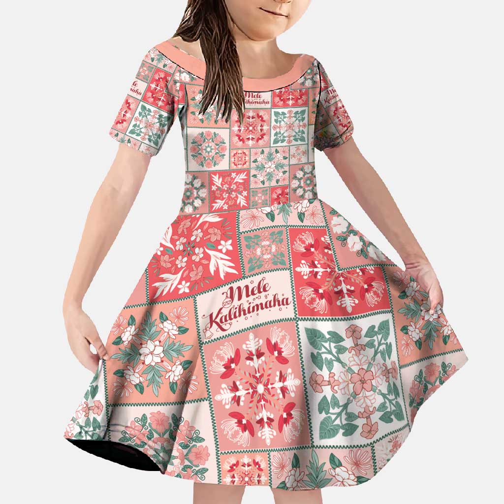 Mele Kalikimaka Hawaii Christmas Family Matching Short Sleeve Bodycon Dress and Hawaiian Shirt Ulaula Seamless Floral Motif - Polynesian Pride