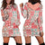 Mele Kalikimaka Hawaii Christmas Hoodie Dress Ulaula Seamless Floral Motif - Polynesian Pride
