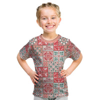 Mele Kalikimaka Hawaii Christmas Kid T Shirt Ulaula Seamless Floral Motif - Polynesian Pride