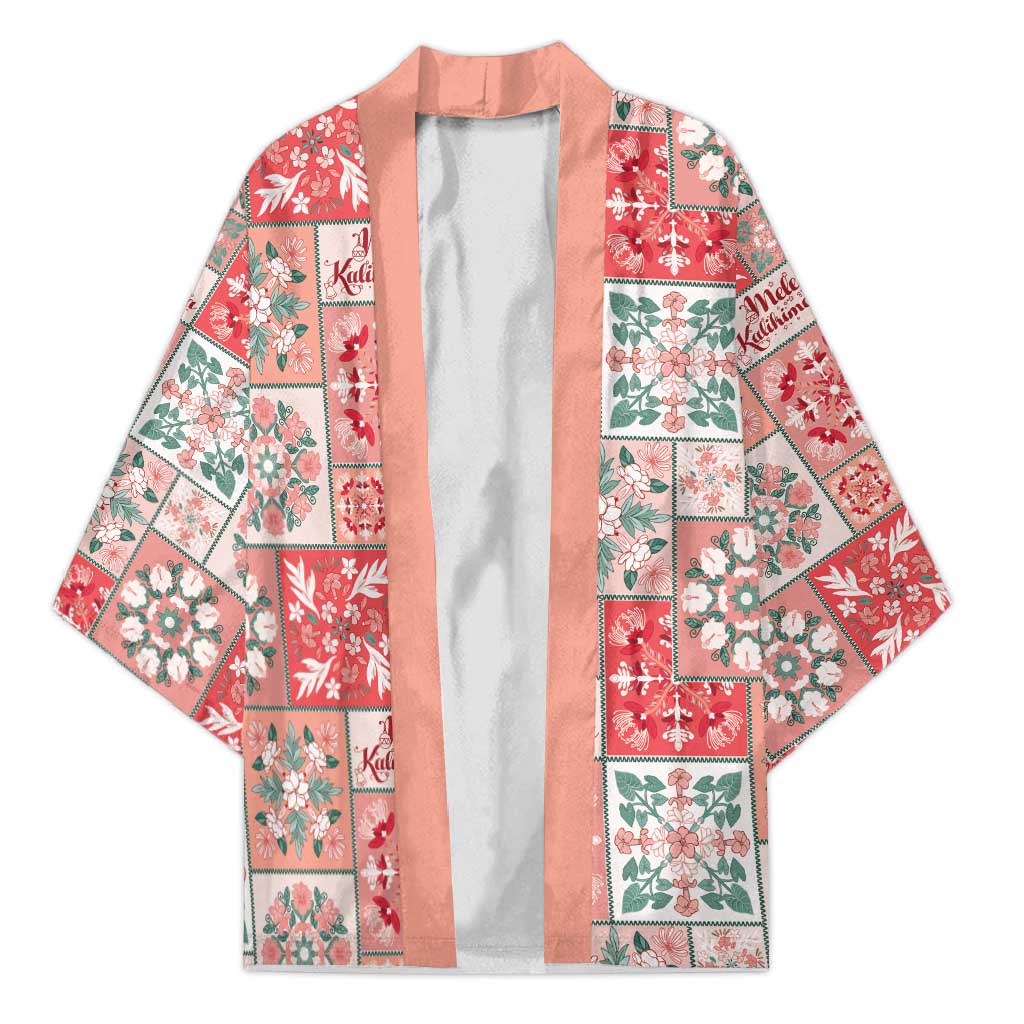 Mele Kalikimaka Hawaii Christmas Kimono Ulaula Seamless Floral Motif - Polynesian Pride