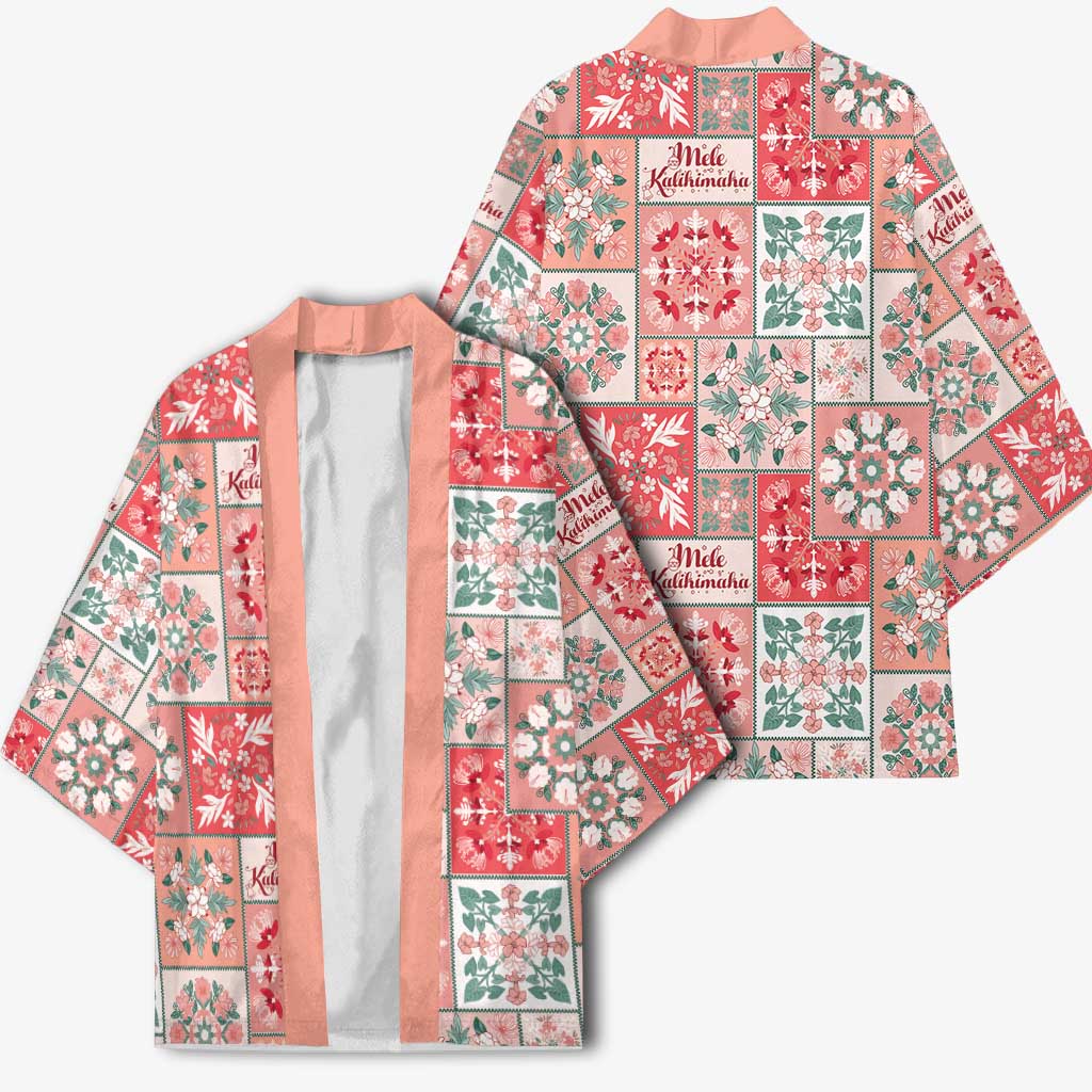 Mele Kalikimaka Hawaii Christmas Kimono Ulaula Seamless Floral Motif - Polynesian Pride