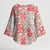 Mele Kalikimaka Hawaii Christmas Kimono Sleeve Blouse Ulaula Seamless Floral Motif - Polynesian Pride