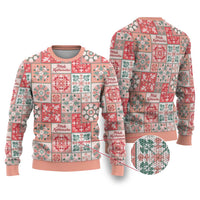 Mele Kalikimaka Hawaii Christmas Ugly Christmas Sweater Ulaula Seamless Floral Motif - Polynesian Pride