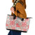 Mele Kalikimaka Hawaii Christmas Leather Tote Bag Ulaula Seamless Floral Motif - Polynesian Pride