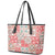 Mele Kalikimaka Hawaii Christmas Leather Tote Bag Ulaula Seamless Floral Motif - Polynesian Pride