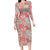 Mele Kalikimaka Hawaii Christmas Long Sleeve Bodycon Dress Ulaula Seamless Floral Motif - Polynesian Pride
