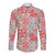 Mele Kalikimaka Hawaii Christmas Long Sleeve Button Shirt Ulaula Seamless Floral Motif - Polynesian Pride
