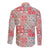 Mele Kalikimaka Hawaii Christmas Long Sleeve Button Shirt Ulaula Seamless Floral Motif - Polynesian Pride