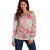 Mele Kalikimaka Hawaii Christmas Off Shoulder Sweater Ulaula Seamless Floral Motif - Polynesian Pride
