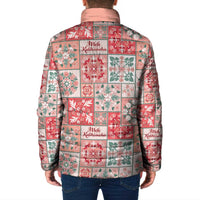 Mele Kalikimaka Hawaii Christmas Padded Jacket Ulaula Seamless Floral Motif - Polynesian Pride