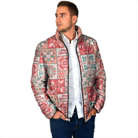 Mele Kalikimaka Hawaii Christmas Padded Jacket Ulaula Seamless Floral Motif - Polynesian Pride