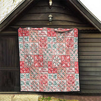Mele Kalikimaka Hawaii Christmas Quilt Ulaula Seamless Floral Motif - Polynesian Pride
