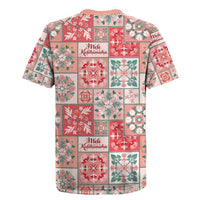 Mele Kalikimaka Hawaii Christmas Rugby Jersey Ulaula Seamless Floral Motif - Polynesian Pride