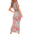 Mele Kalikimaka Hawaii Christmas Short Sleeve Bodycon Dress Ulaula Seamless Floral Motif - Polynesian Pride