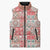 Mele Kalikimaka Hawaii Christmas Sleeveless Puffer Jacket Ulaula Seamless Floral Motif - Polynesian Pride