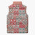 Mele Kalikimaka Hawaii Christmas Sleeveless Puffer Jacket Ulaula Seamless Floral Motif - Polynesian Pride