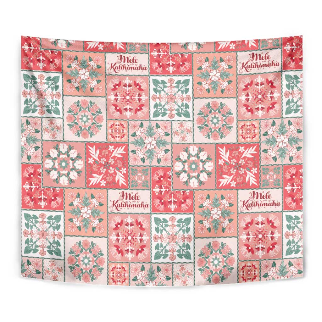 Mele Kalikimaka Hawaii Christmas Tapestry Ulaula Seamless Floral Motif - Polynesian Pride