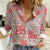 Mele Kalikimaka Hawaii Christmas Women Casual Shirt Ulaula Seamless Floral Motif - Polynesian Pride