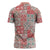 Mele Kalikimaka Hawaii Christmas Zipper Polo Shirt Ulaula Seamless Floral Motif - Polynesian Pride