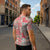 Mele Kalikimaka Hawaii Christmas Zipper Polo Shirt Ulaula Seamless Floral Motif - Polynesian Pride