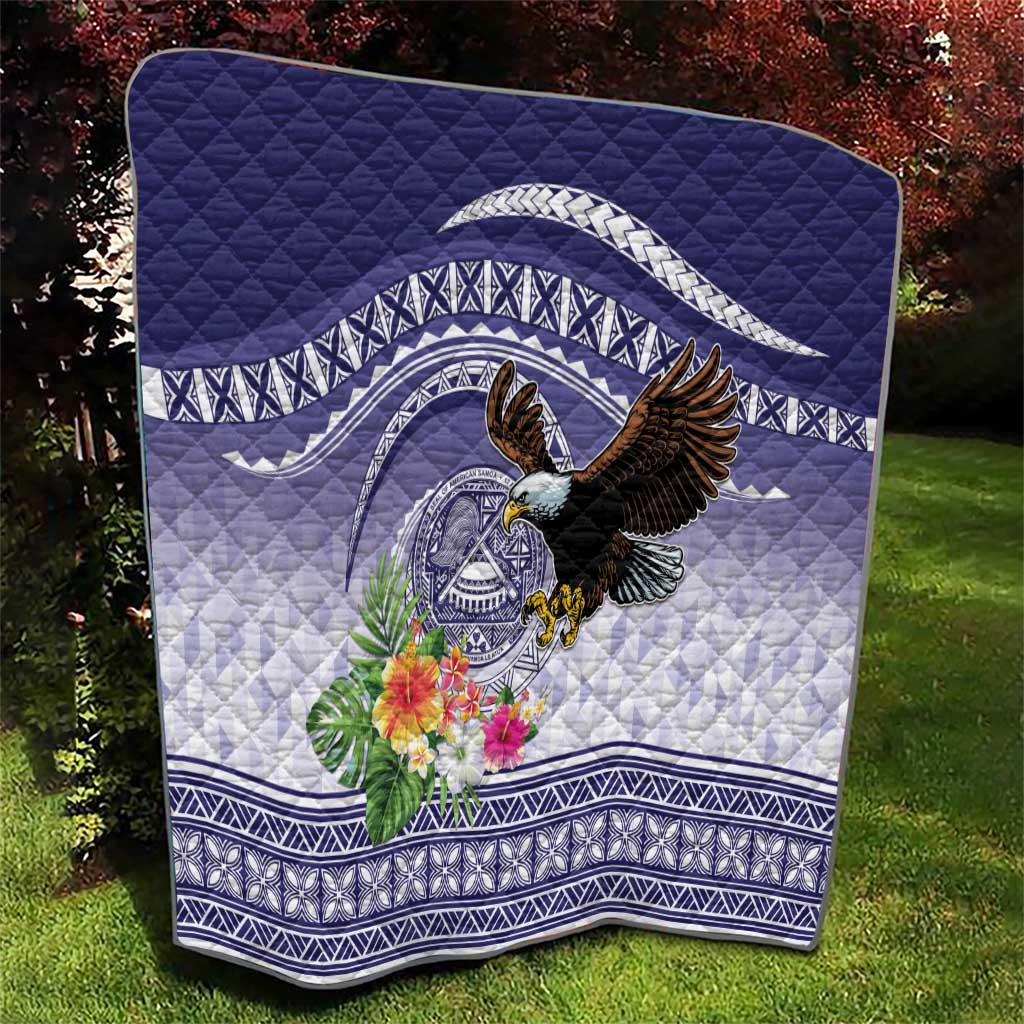 American Samoa Bald Eagle Quilt Polynesian Tropical Flowers LT9 - Polynesian Pride