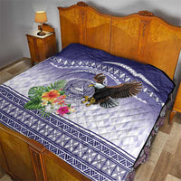 American Samoa Bald Eagle Quilt Polynesian Tropical Flowers LT9 - Polynesian Pride
