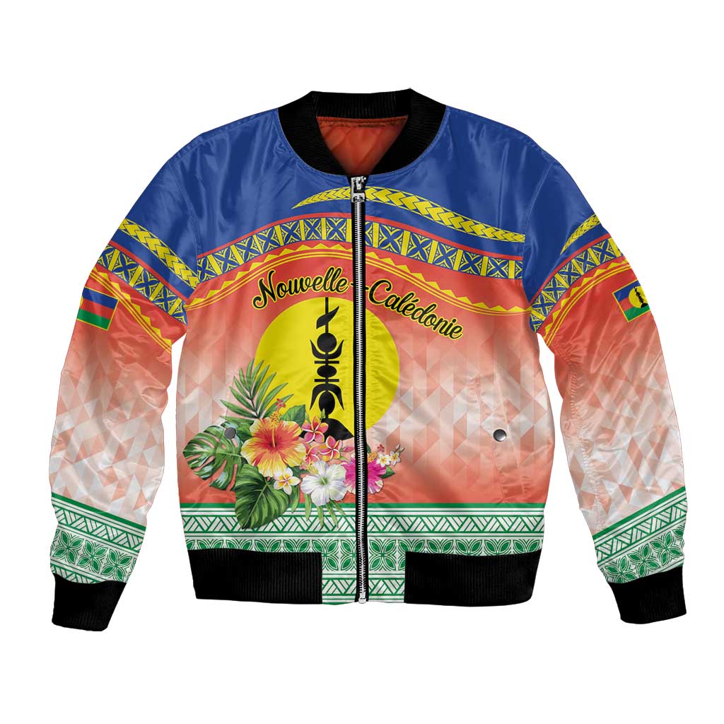 New Caledonia Nautilus Shell Bomber Jacket Polynesian Tropical Flowers LT9 Unisex Red - Polynesian Pride