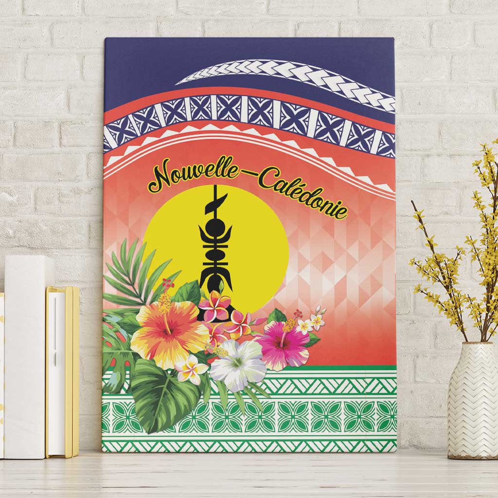New Caledonia Nautilus Shell Canvas Wall Art Polynesian Tropical Flowers LT9 Without Frame Red - Polynesian Pride