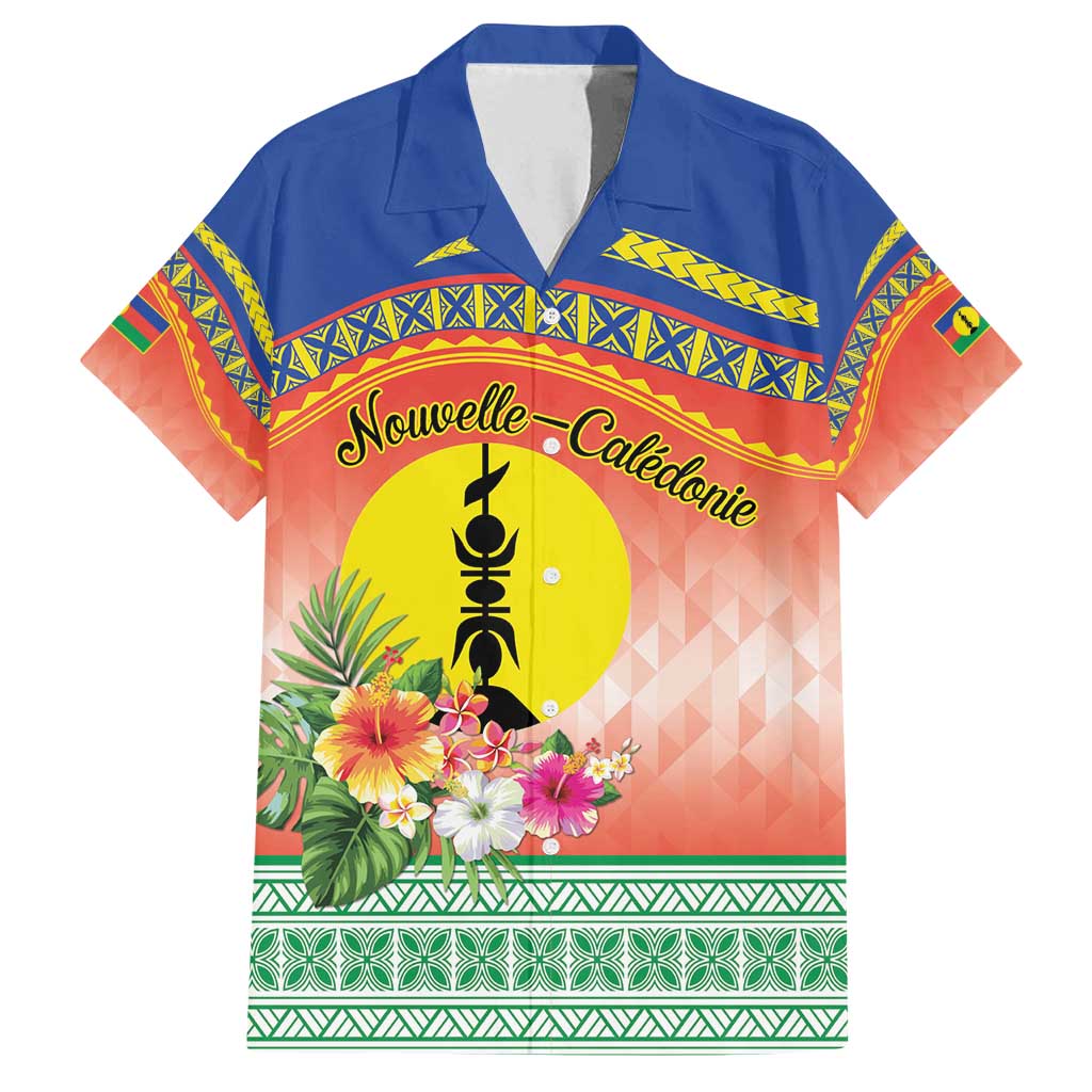 New Caledonia Nautilus Shell Family Matching Summer Maxi Dress and Hawaiian Shirt Polynesian Tropical Flowers LT9 Dad's Shirt - Short Sleeve Red - Polynesian Pride