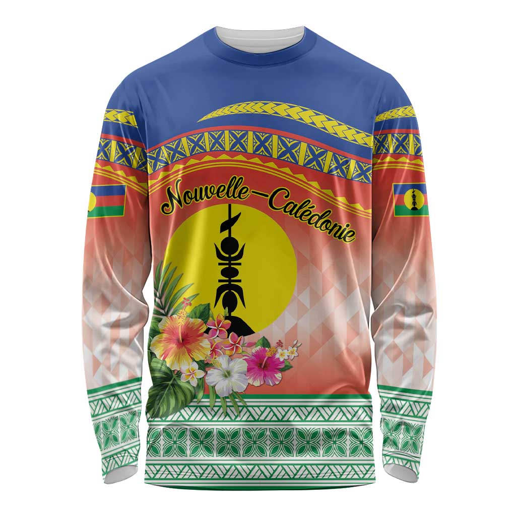 New Caledonia Nautilus Shell Long Sleeve Shirt Polynesian Tropical Flowers LT9 Unisex Red - Polynesian Pride