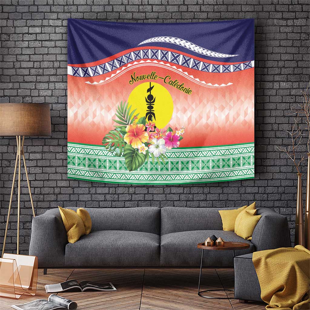 New Caledonia Nautilus Shell Tapestry Polynesian Tropical Flowers LT9 Red - Polynesian Pride