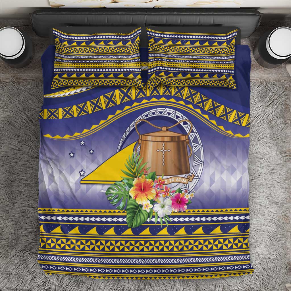 Tokelau Tuluma Bedding Set Polynesian Tropical Flowers LT9 Blue - Polynesian Pride