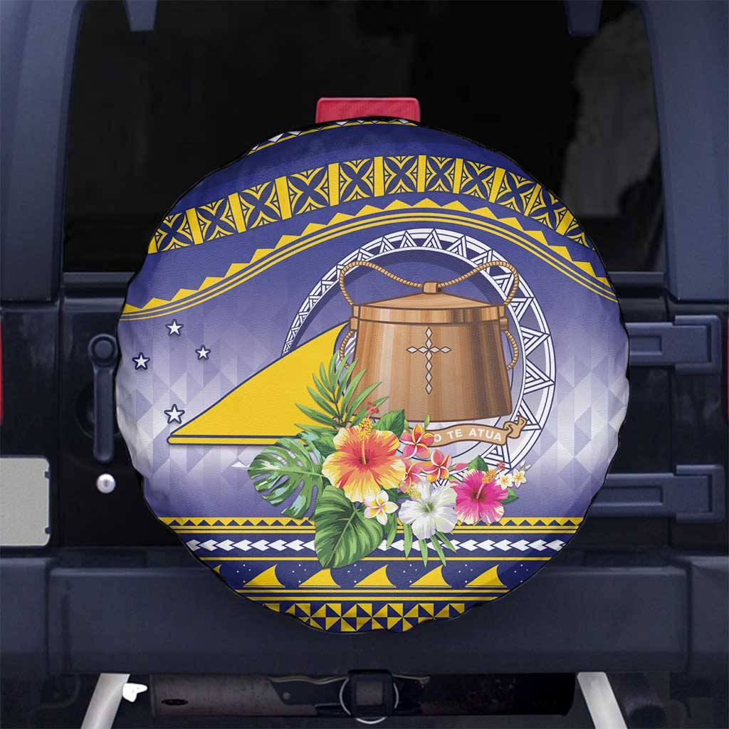 Tokelau Tuluma Spare Tire Cover Polynesian Tropical Flowers