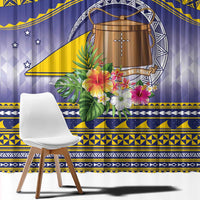 Tokelau Tuluma Window Curtain Polynesian Tropical Flowers