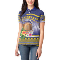 Tokelau Tuluma Women Polo Shirt Polynesian Tropical Flowers